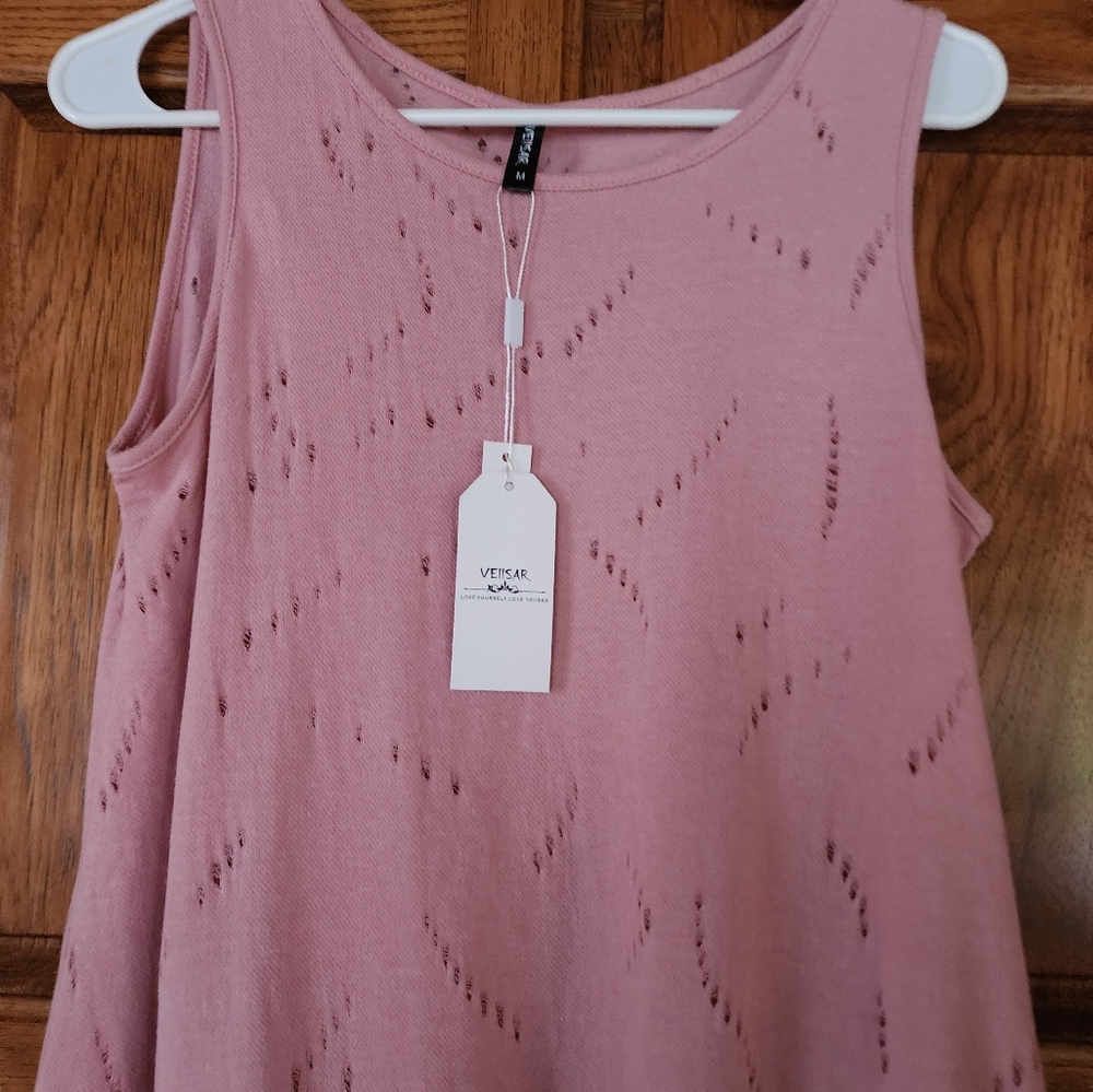 VEIISAR Blush Cotton Dress Size M NWT - Picture 6 of 8
